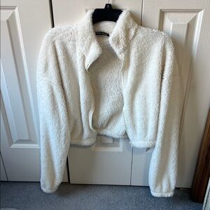 SHEIN Cream Teddy Jacket for Women